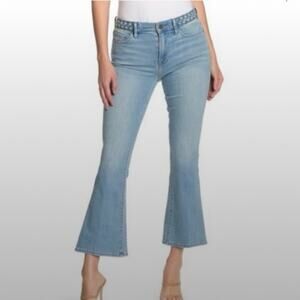 Frame Le Crop Boot Braided Waist Light Wash Kick Flare Jeans 24/00